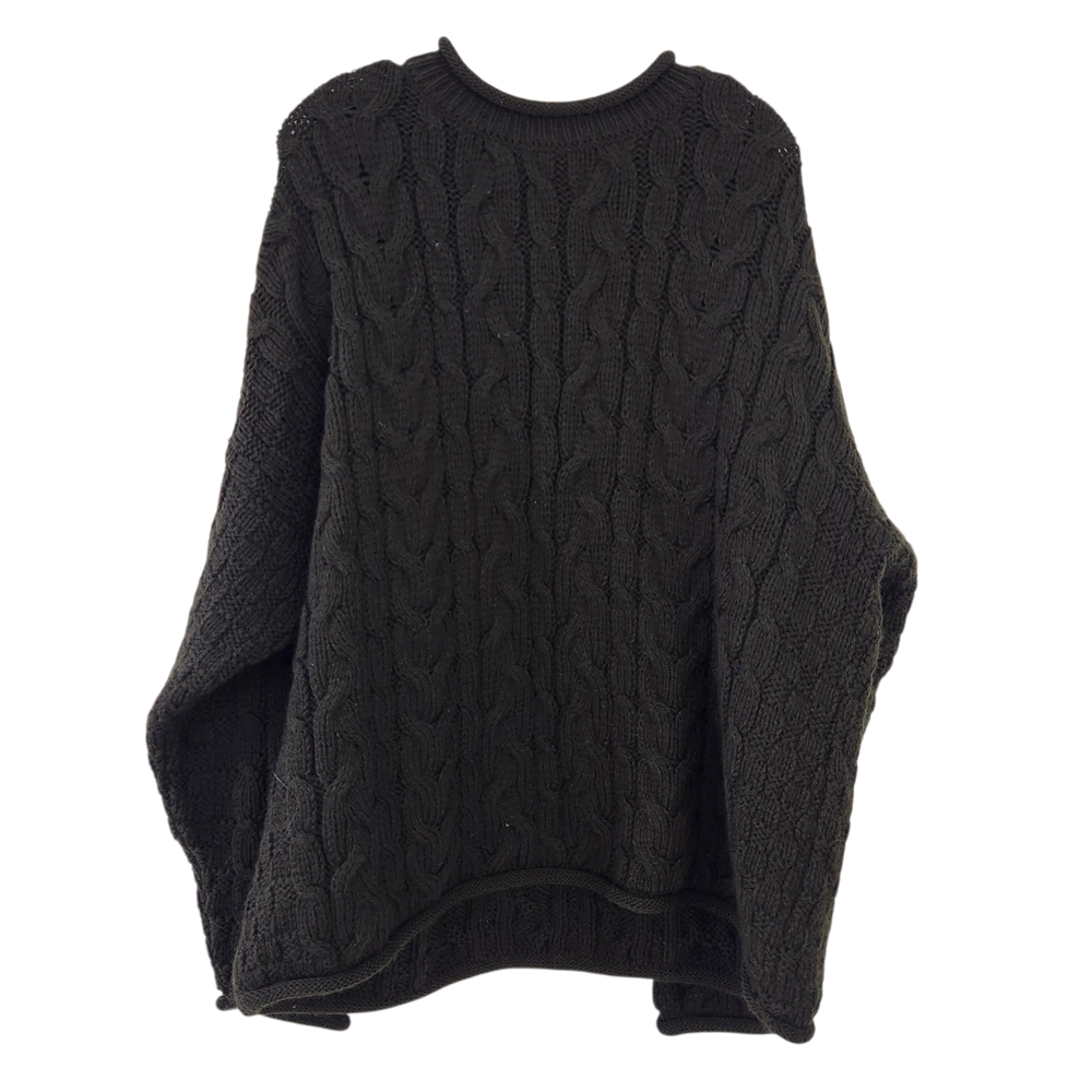 McKennas England Chunky Cable Knit Sweater XL XLARGE Wool Men Rolled Neck